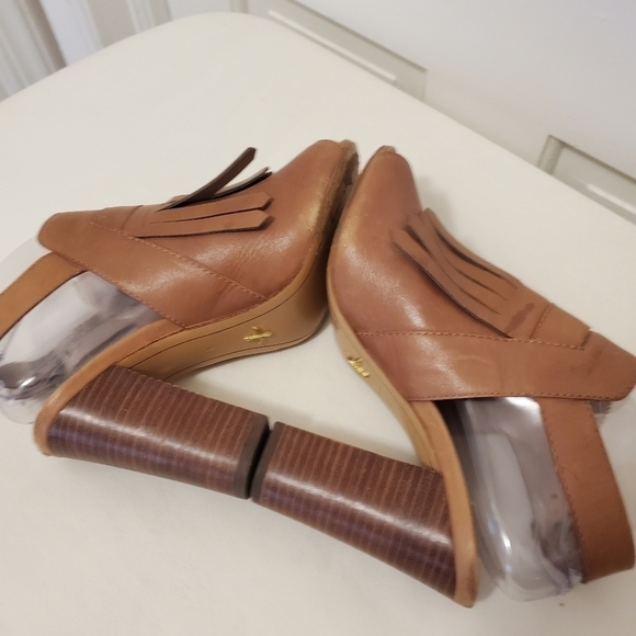 Pour LA Victoire Fringe Peep Toe Leather Sandals Size 9M - Picture 6 of 12